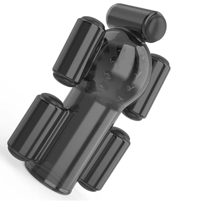 0341M  20 Function Penis Trainer Masturbator Sleeve with 5 USB Vibrating Bullets