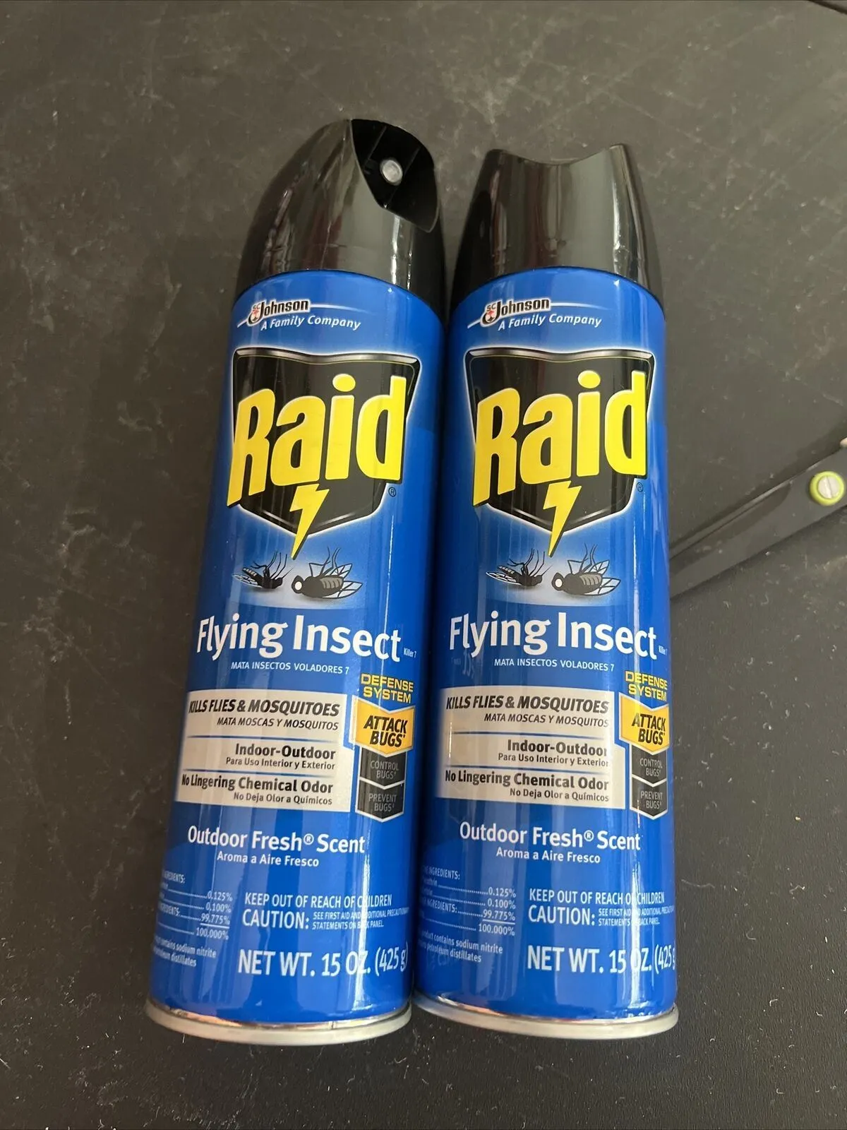 (2) Raid Flying Insect Killer Aerosol Insects Outdoor Fresh Scent 15oz 1672099