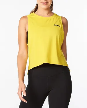 2XU Motion Form Crop Tank, Damen, Sulpher/Black