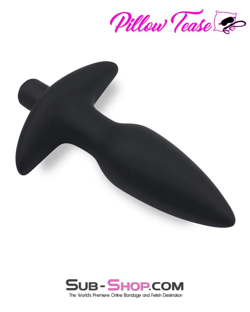 3496M-SIS      Booster Rocket Big Black Silicone Vibrating Sissy Doll Anal Plug