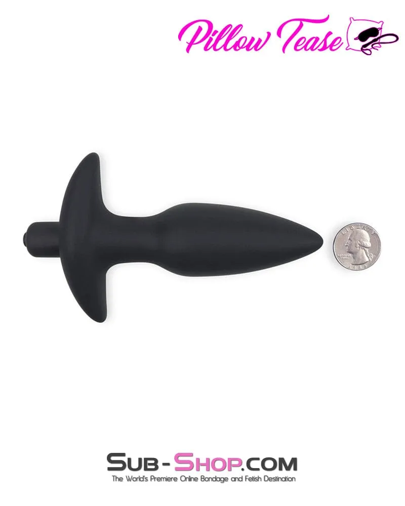 3496M-SIS      Booster Rocket Big Black Silicone Vibrating Sissy Doll Anal Plug