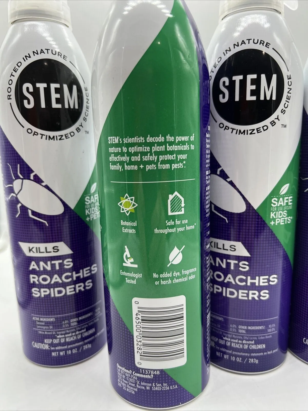 (4) STEM Kills Ants Roaches & Spiders plant-based bug spray Indoor Outdoor 10oz