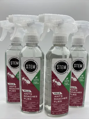 (4) STEM Multi Insect Killer, Ant/Roach/Flies Indoor Outdoor Safe Natural  12oz