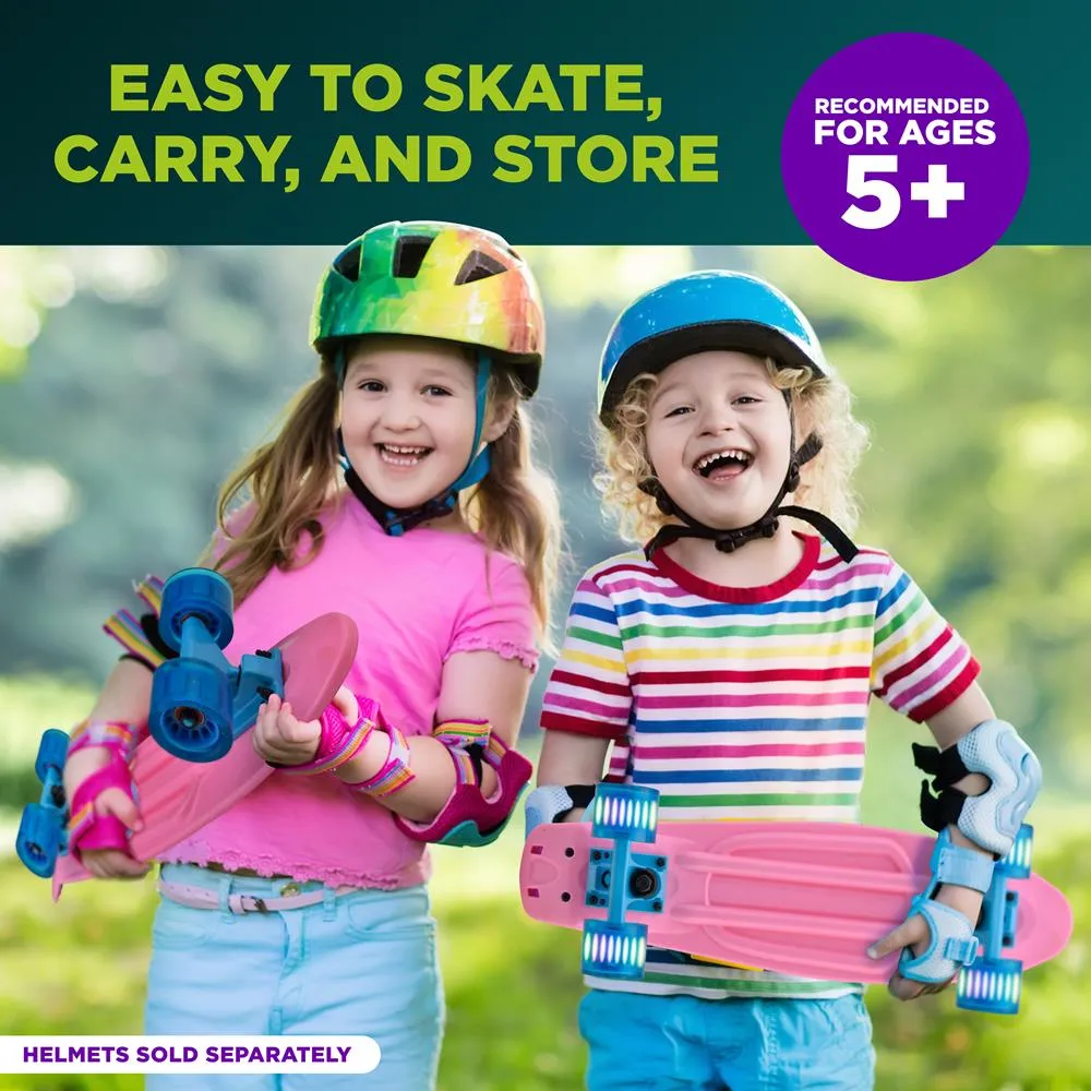 6'' Pp Deck Skateboard - Mini Cruiser Skateboard, Designed For Kids, Teens, And Adults (Pink)