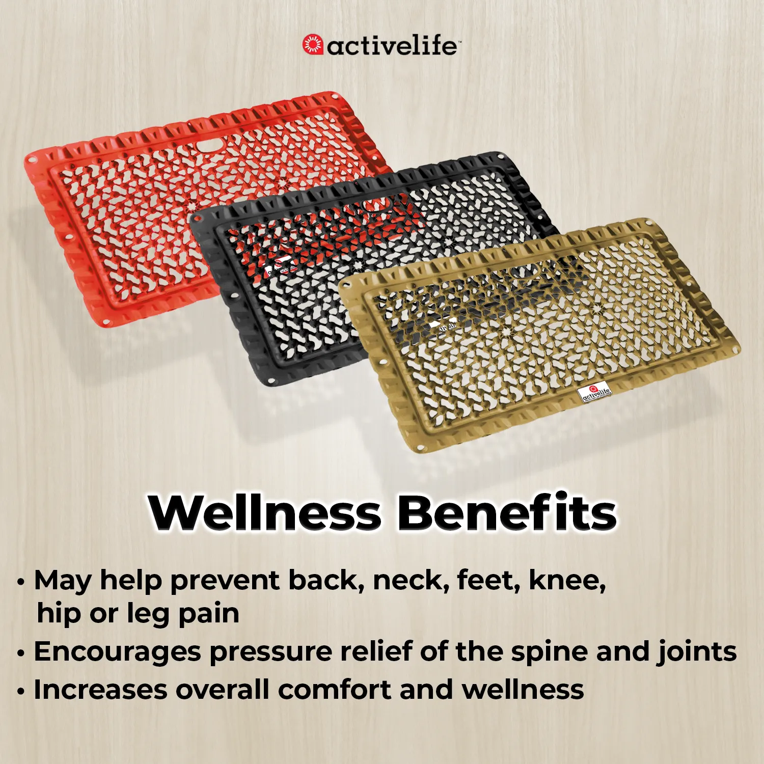 activelife - KONEX Kneeling Cushion, Exercise Mat, Kneeling Pad for Baby Bathing, Waterproof and Anti-Slip Bath Mat, Gardening Mat, 17" x 10", Black