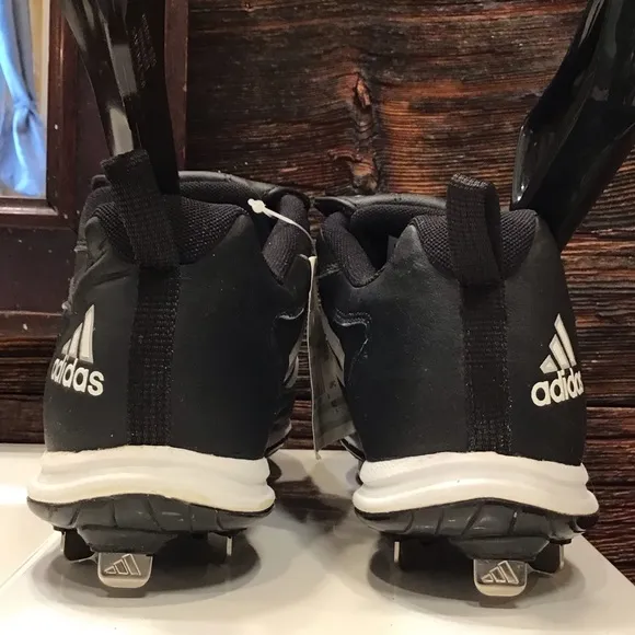 Adidas Baseball Cleat NWT Spinner III Black &amp; White Athletic Shoe SZ 7