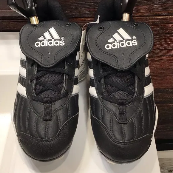 Adidas Baseball Cleat NWT Spinner III Black &amp; White Athletic Shoe SZ 7