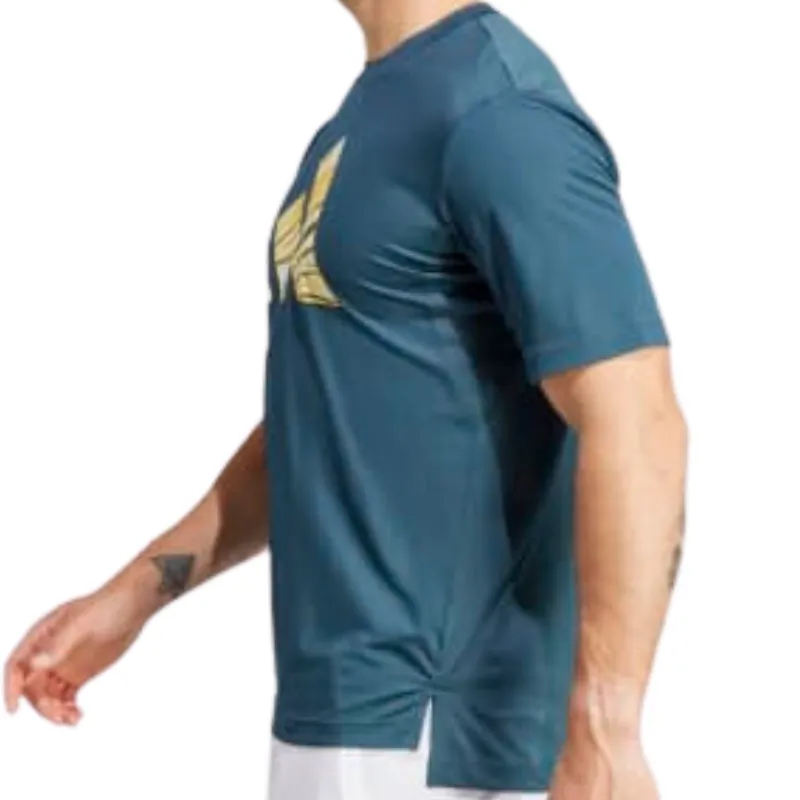 Adidas Hiit Graphic Slogan Men Training Tennis T-Shirt - Arctic Night