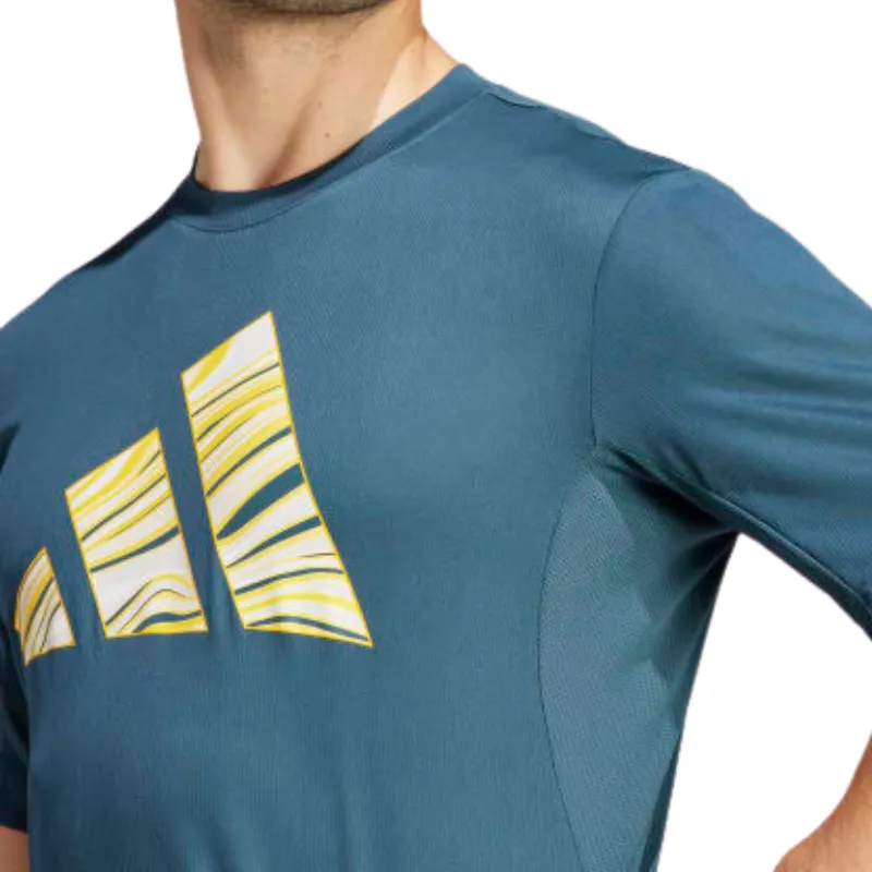 Adidas Hiit Graphic Slogan Men Training Tennis T-Shirt - Arctic Night