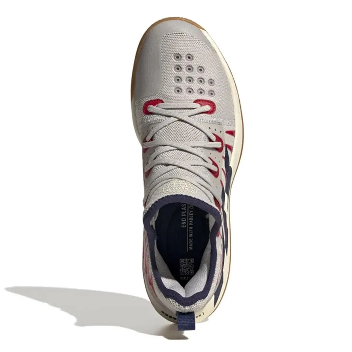 ADIDAS Stabil Next Gen 2.0 Primeblue Mens Indoor Badminton Shoes - Grey / Navy / Red