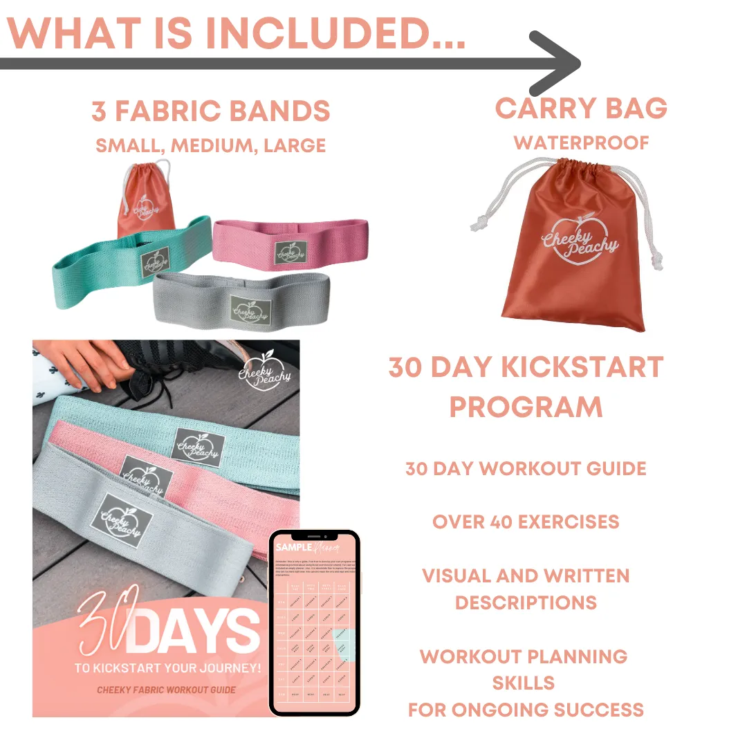 Advanced Fabric Resistance Booty Band Bundle (Gym & Home Workouts)   FREE Workout eBook