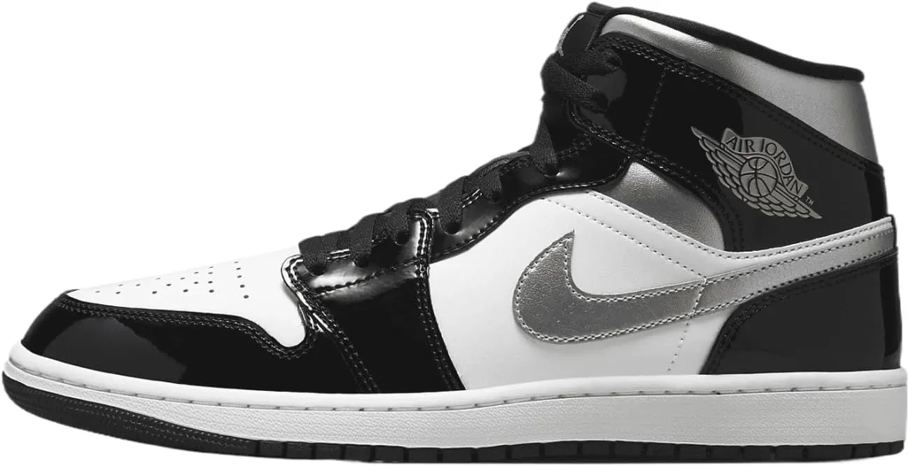 Air Jordan 1 Mid SE Men's Shoes (HV0789-010, Black/White/Metallic Gold/Metallic Silver)