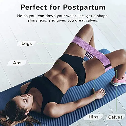 Ardith Fabric Resistance Loop Bands for Exercise,3 Pack Non-Slip Workout Fitness Resistance Bands for Men and Women and Workout,Action Guide &Carry Bag (Band Set)