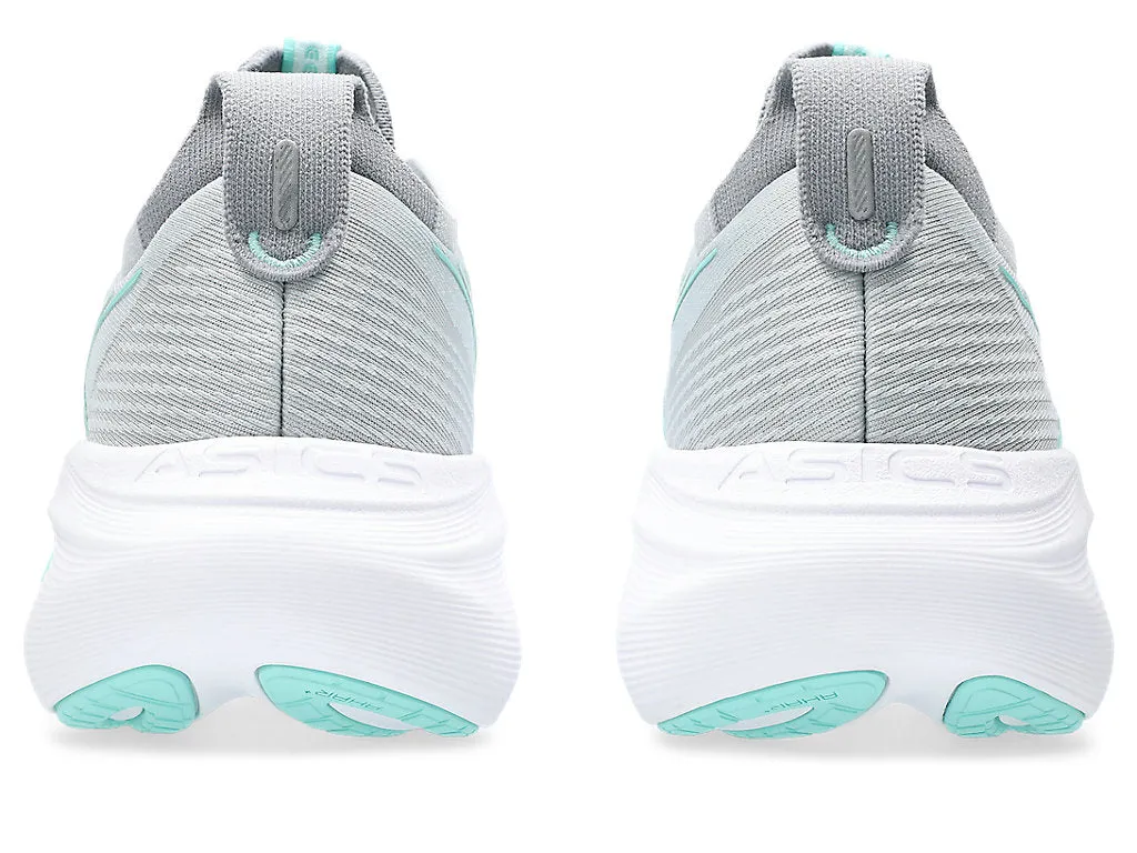 Asics Women's GEL-NIMBUS 27 Running Shoes in Piedmont Grey/Illuminate Mint