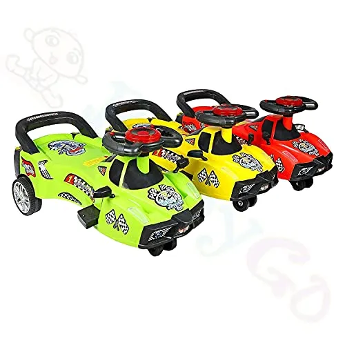 BabyGo Baby Furrari Swing Magic Car Ride On for Kids with Music and Light (Red)