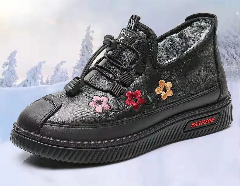 Beauty's thickened warm non-slip waterproof cotton shoes