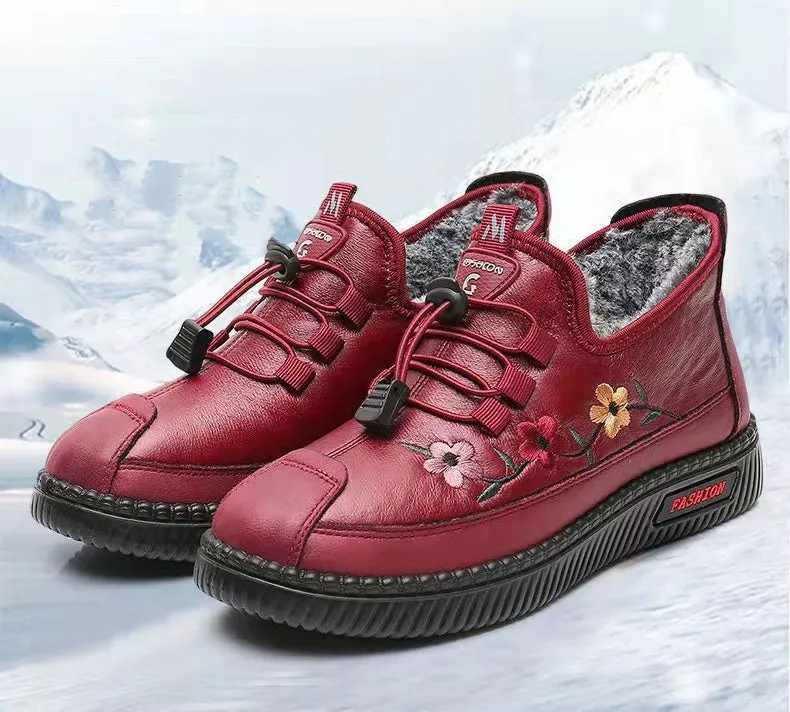 Beauty's thickened warm non-slip waterproof cotton shoes