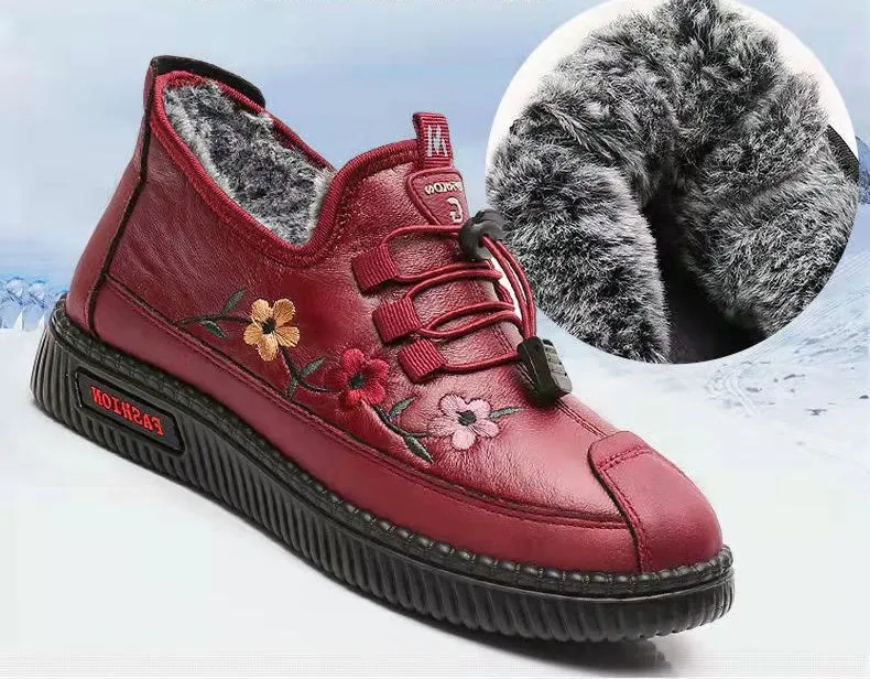 Beauty's thickened warm non-slip waterproof cotton shoes