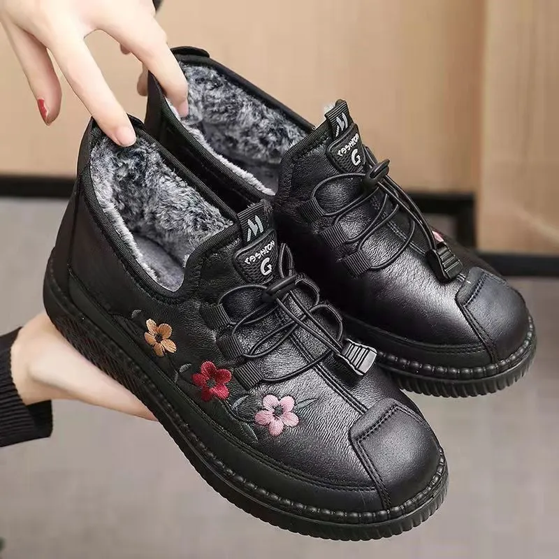 Beauty's thickened warm non-slip waterproof cotton shoes