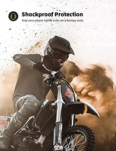 Bike Phone Holder, Motorcycle Phone Mount - Lamicall Motorcycle Handlebar Cell Phone Clamp, Scooter Phone Clip for Phone 11 / Phone 11 Pro Max, S9, S10 and More 4.7" - 6.8" Cellphone