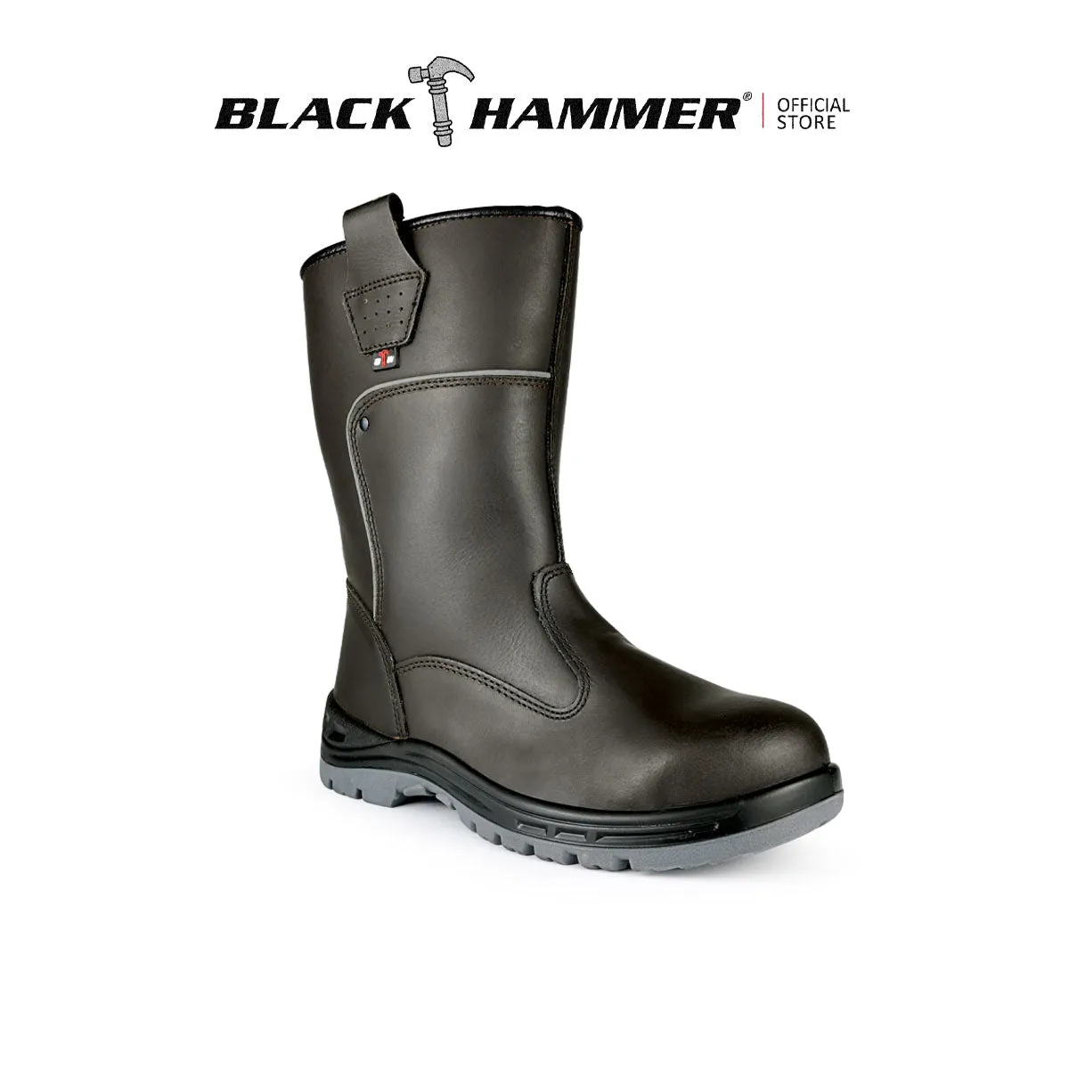 Black Hammer Men High Cut Slip On Safety Shoes BH-501-SR