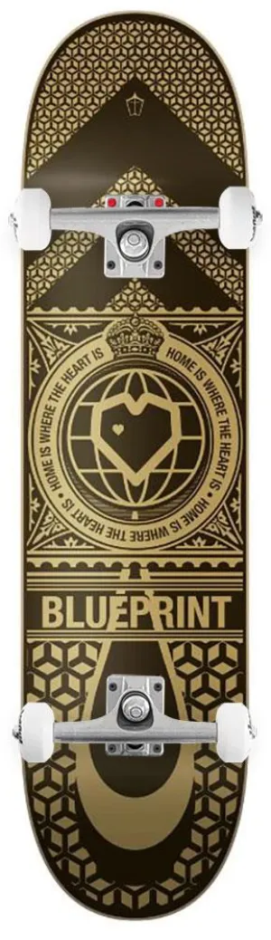 Blueprint Home Heart Black/Gold x Venom Custom Complete Skateboard - 8.125"