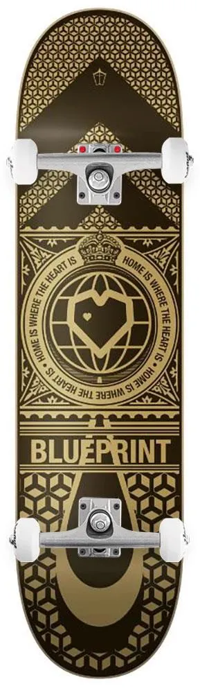 Blueprint Home Heart Black/Gold x Venom Custom Complete Skateboard - 8.125"