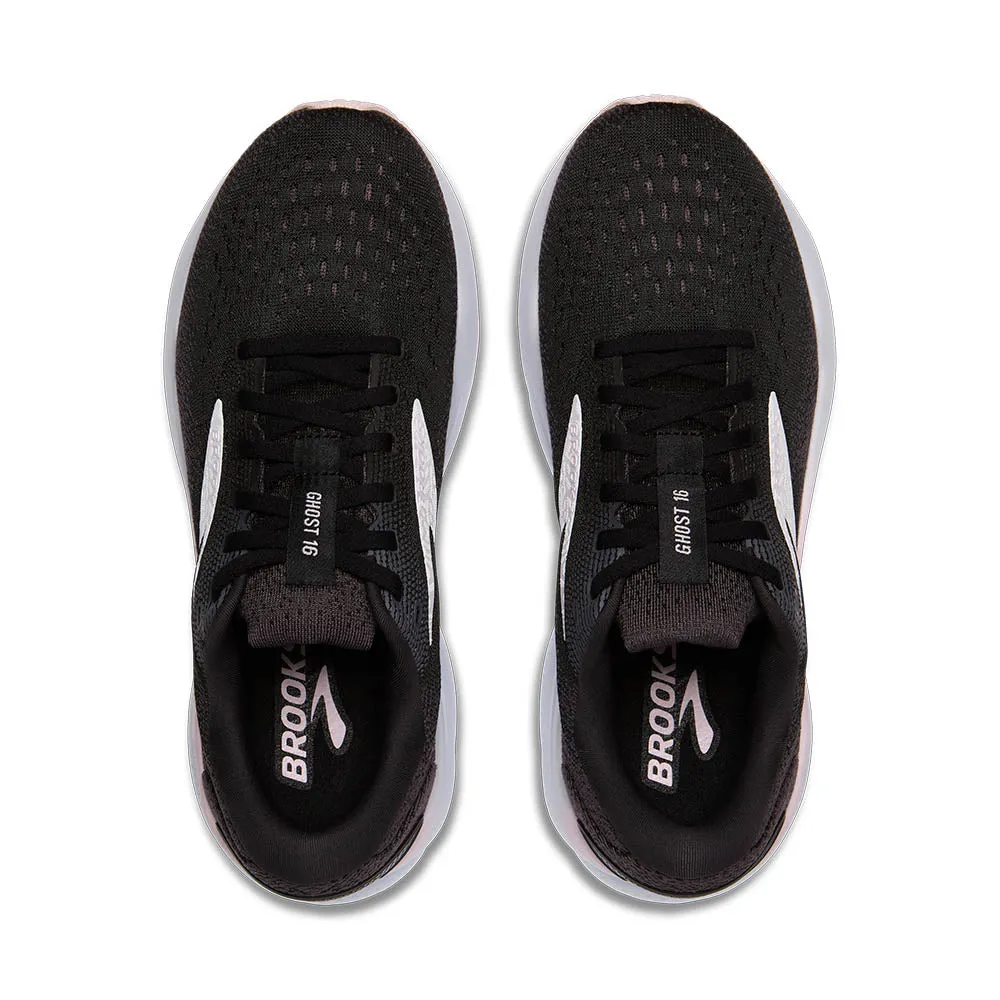 Brooks Ghost 16 (Womens) - Black/White/Orchid Ice