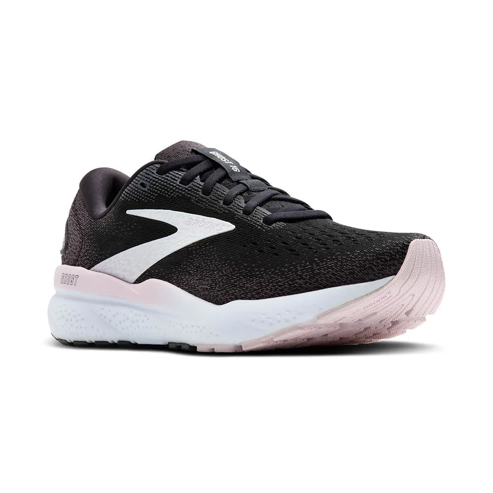 Brooks Ghost 16 (Womens) - Black/White/Orchid Ice