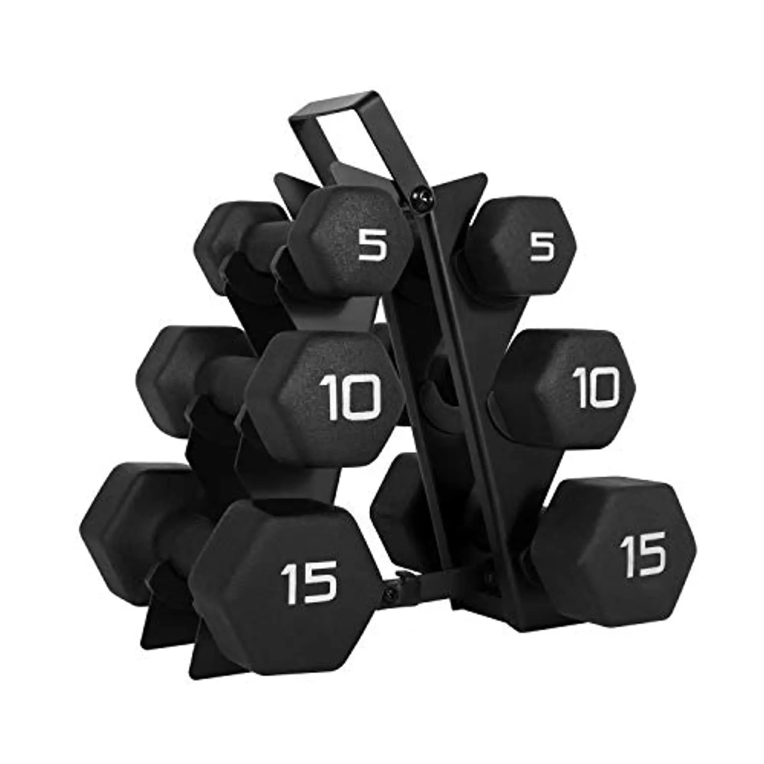 CAP Barbell Black Neoprene Coated Dumbbell Weights | Single, Pair or Set