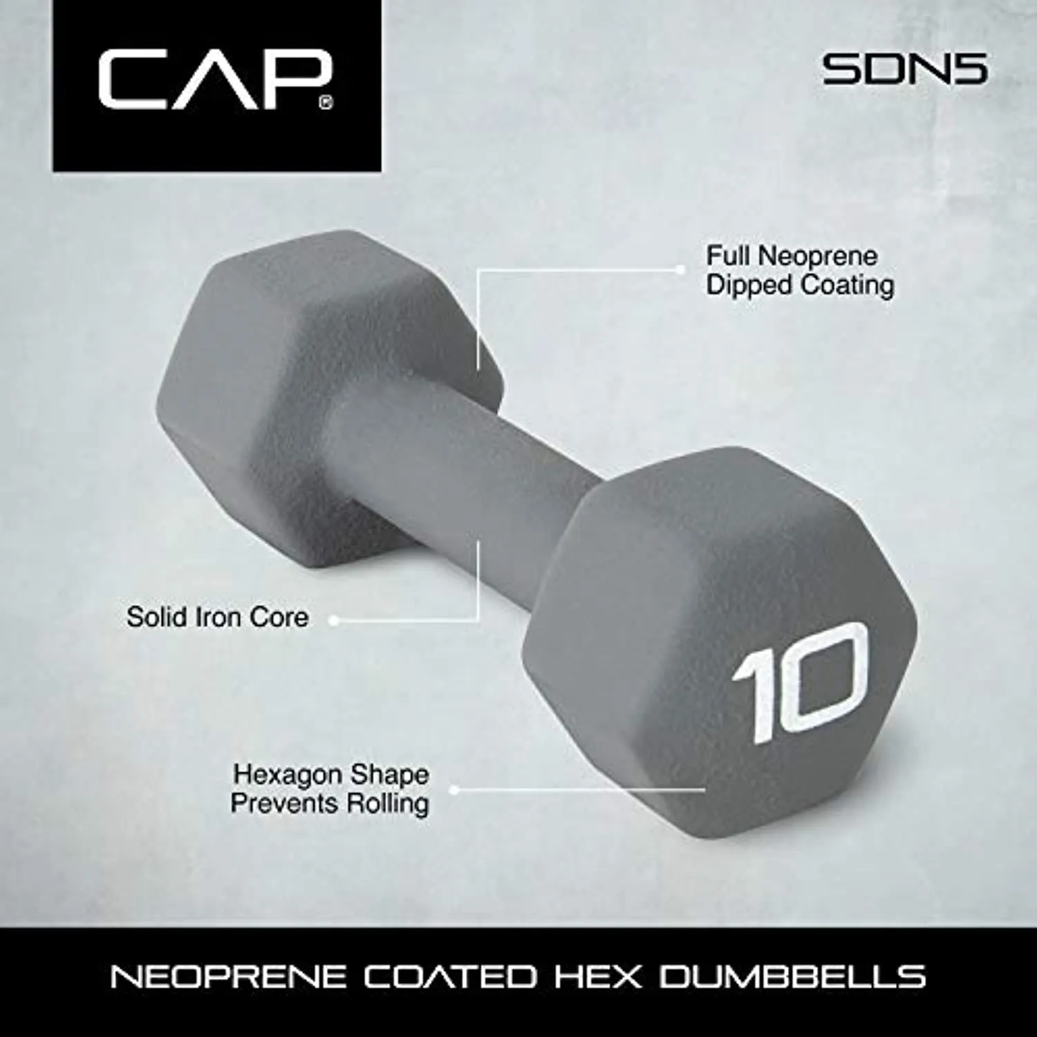 CAP Barbell Neoprene Coated Dumbbell Weights, 5 Pound, Single, Magenta
