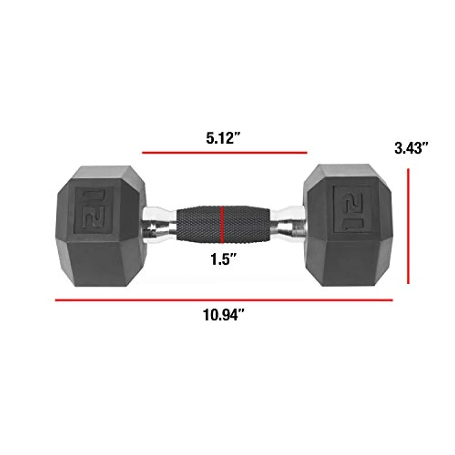 CAP Barbell PVC Coated Dumbbell, Single 12 pound