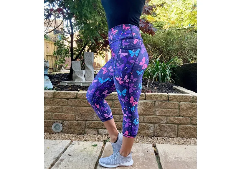 Capri Flutterby Leggings with pockets