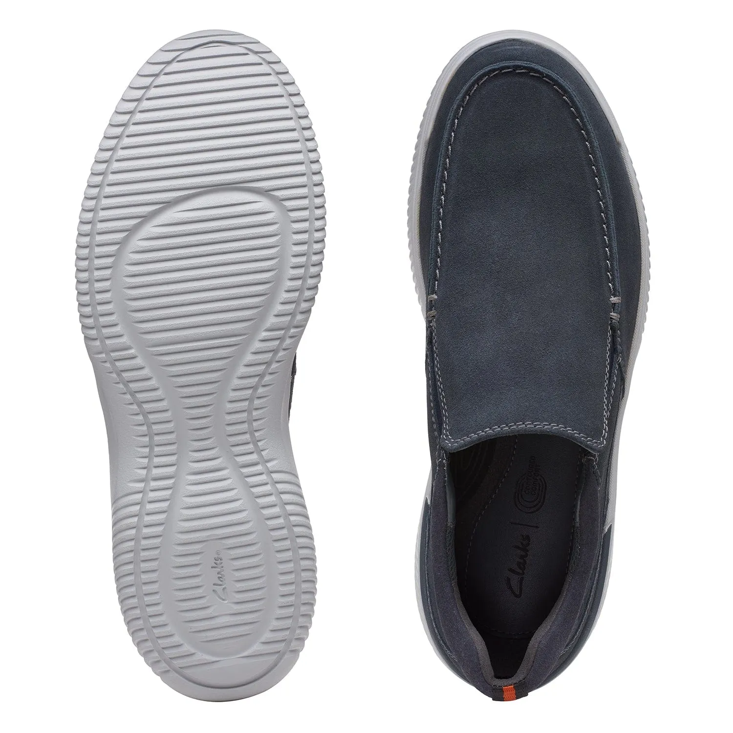 Clarks Donaway Free Shoes - Navy Waxy - 261659858 - H Width (Wide Fit)