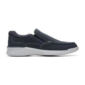 Clarks Donaway Free Shoes - Navy Waxy - 261659858 - H Width (Wide Fit)