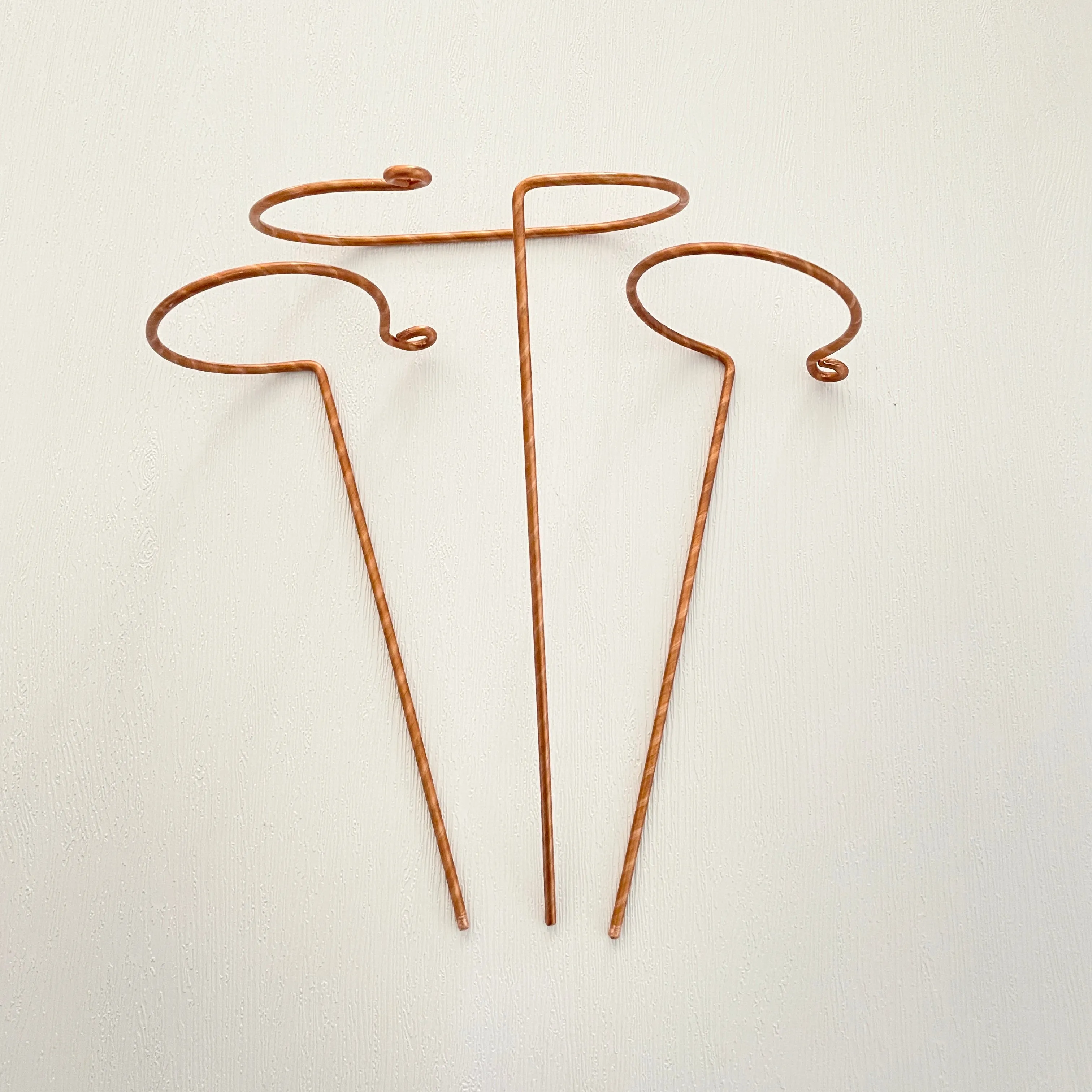 Copper Track and Hook Plant Sticks, 2 Designs
