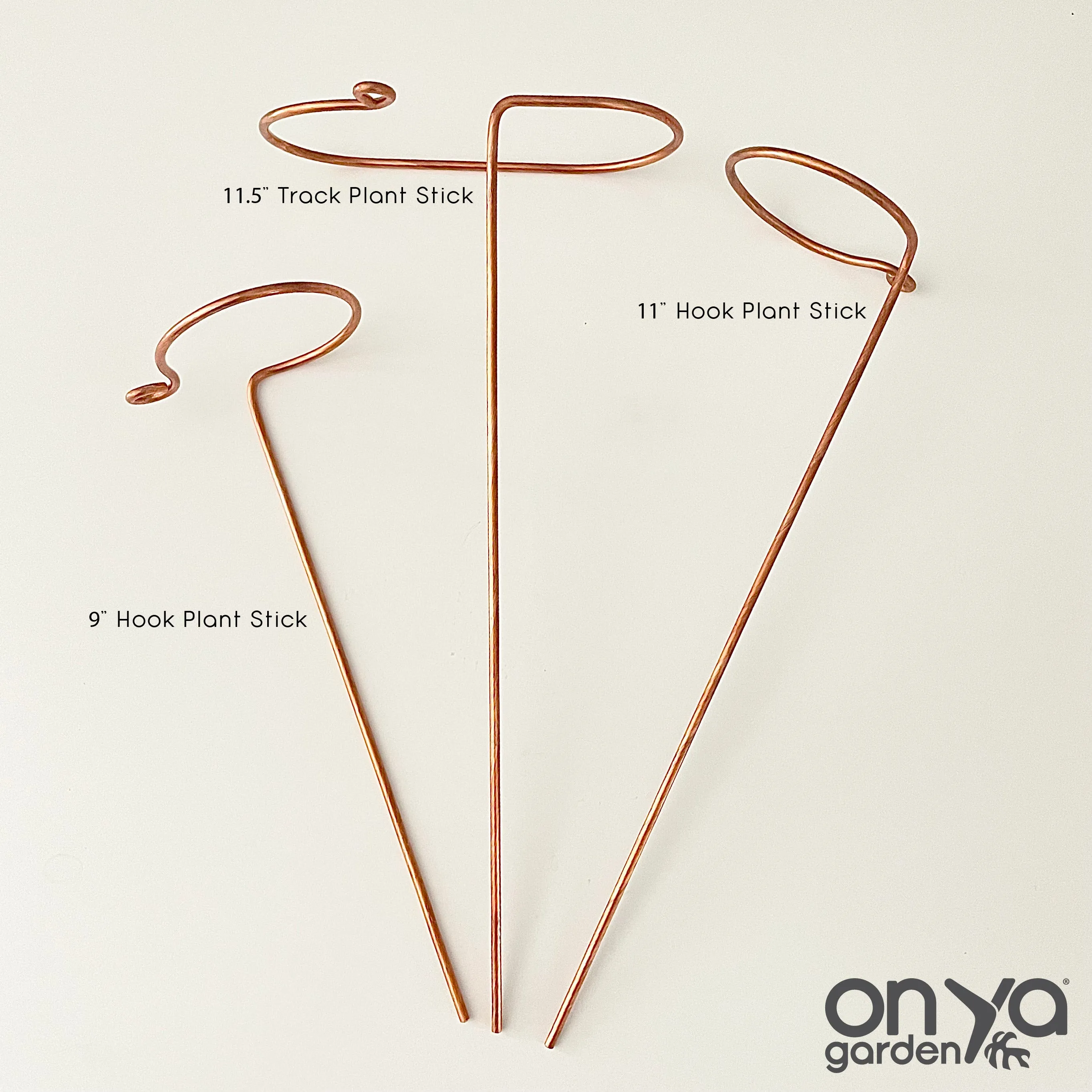 Copper Track and Hook Plant Sticks, 2 Designs