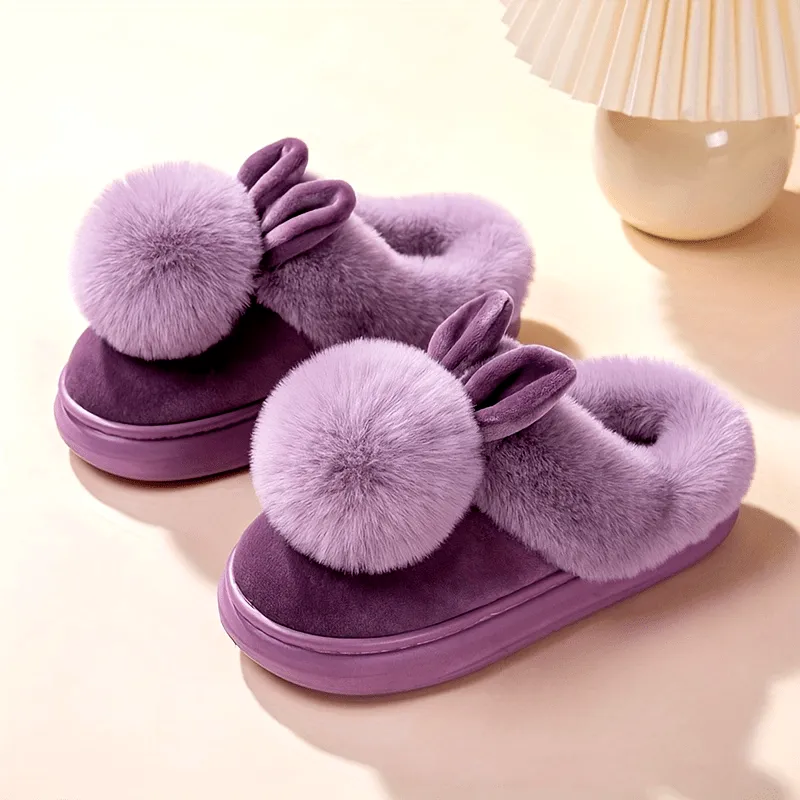 Cozy Single Ball Rabbit Warm Slippers