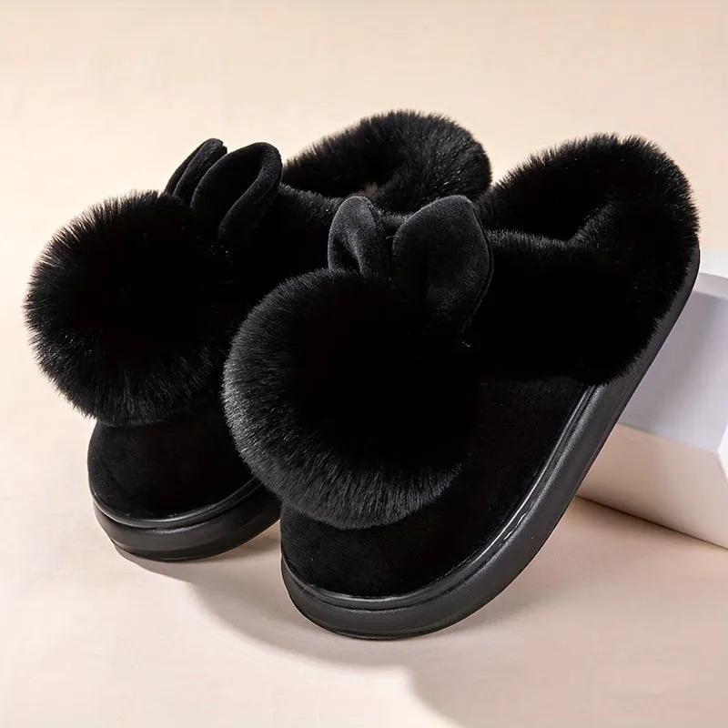 Cozy Single Ball Rabbit Warm Slippers