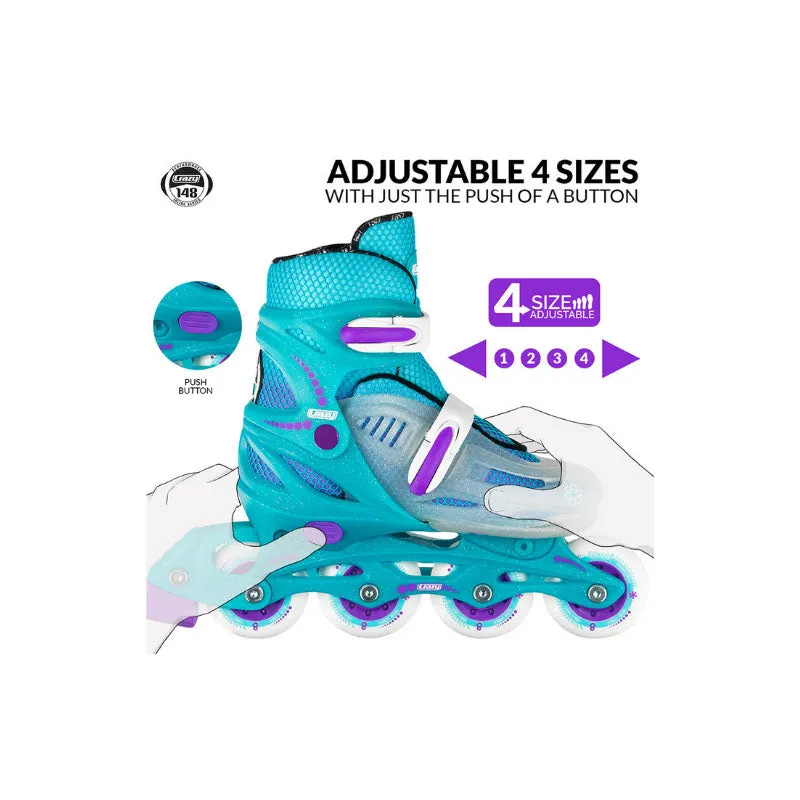 Crazy Skate 148 Inline Skates - Teal Glitter