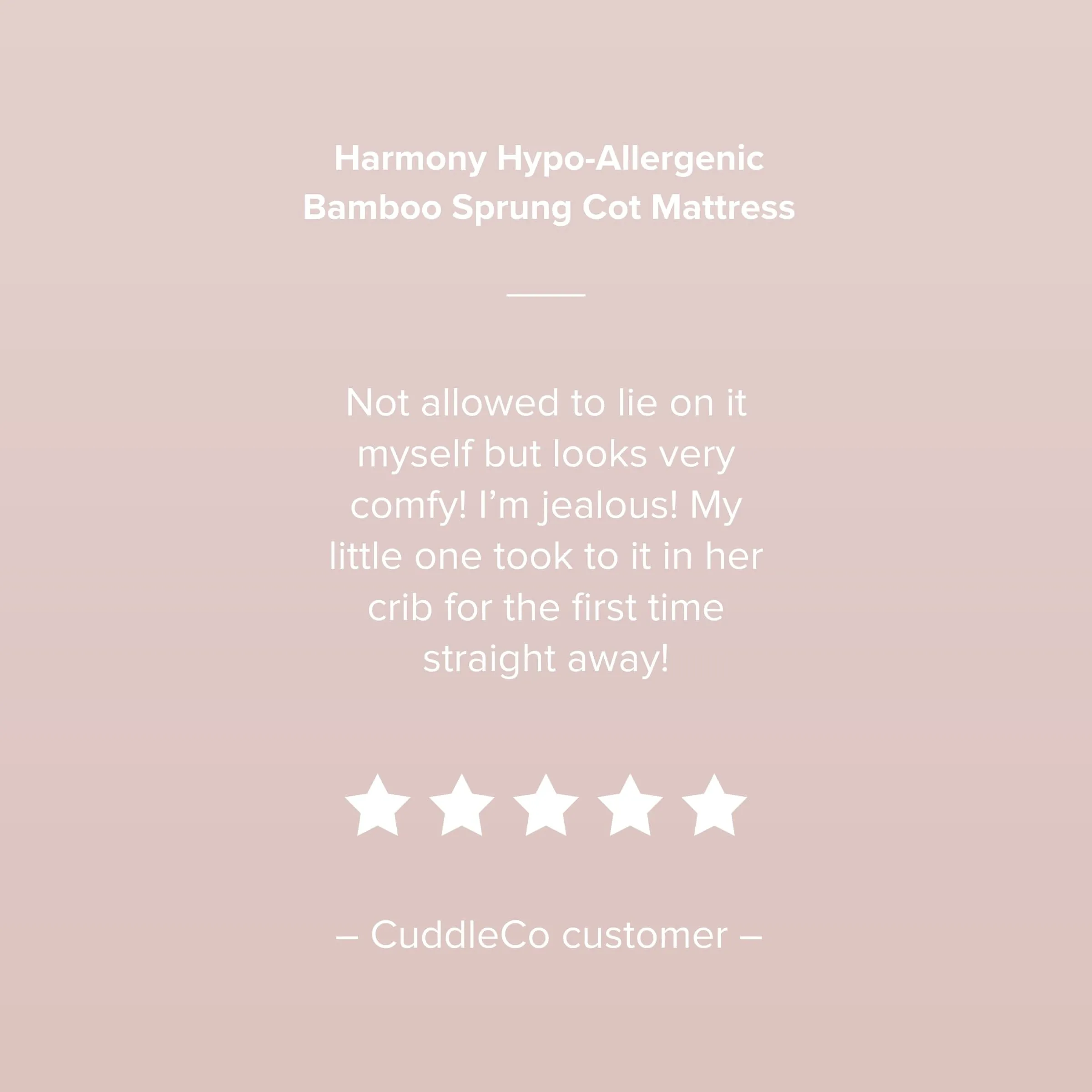 CuddleCo Harmony Hypo-Allergenic Bamboo Sprung Cot Mattress 120 x 60cm