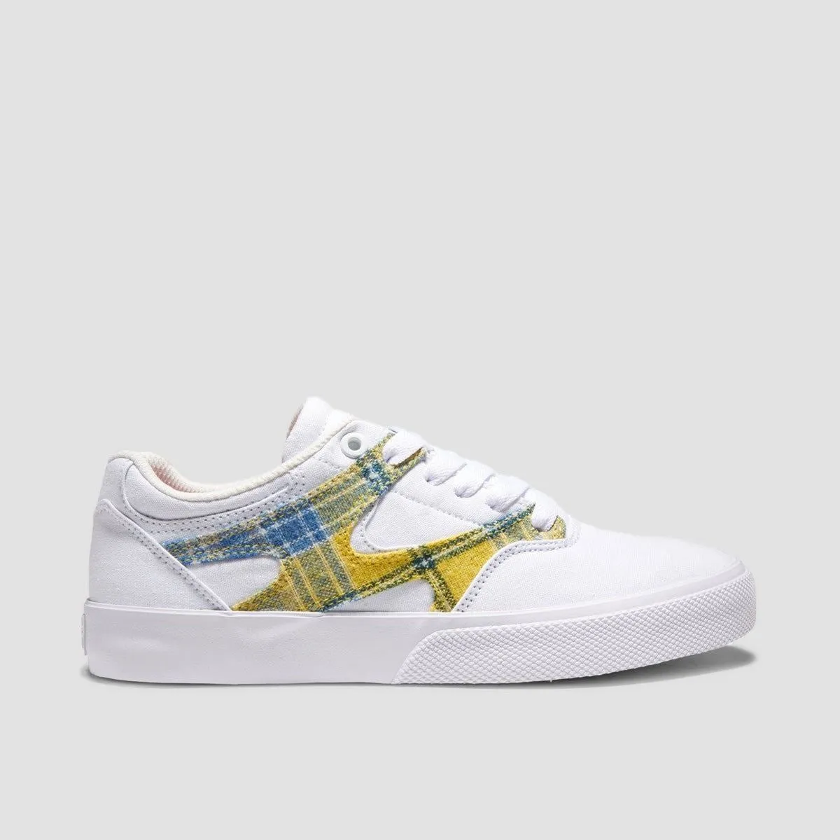 DC Kalis Vulc Shoes - White/Plaid - Womens