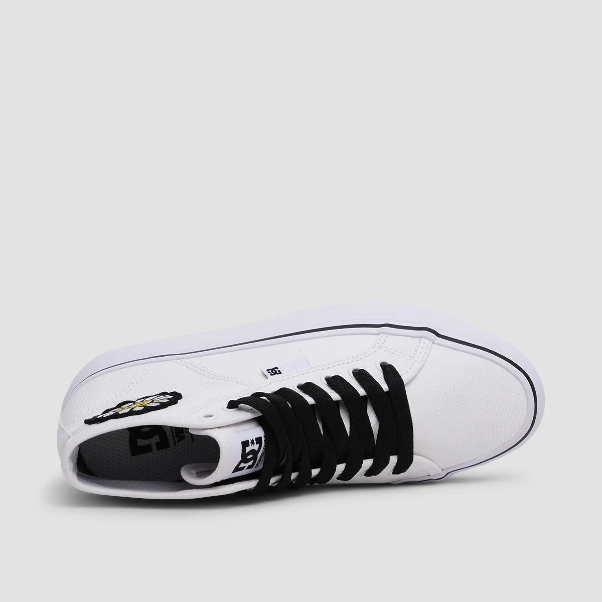 DC Manual Hi Platform Shoes - White/Black/Flower - Womens
