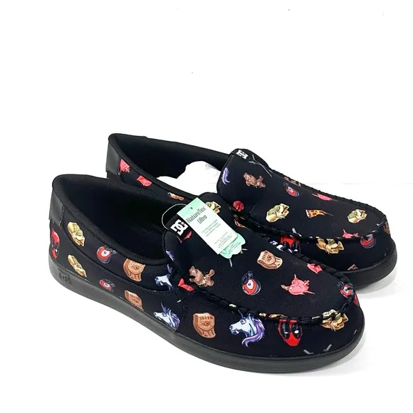 DC Villian‎ 2 Deadpool Moccasin Skate Shoe Sz 17