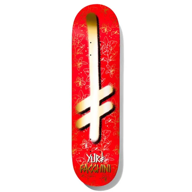 Deathwish Skateboards Yuri Facchini Gang Logo Orchids Skateboard Deck 8.25"
