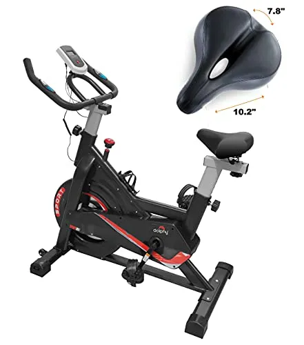 DOLPHY DGBCL0003 ABS-Sprayed Steel Exercise Spinning Cycling Bike, Red & Black