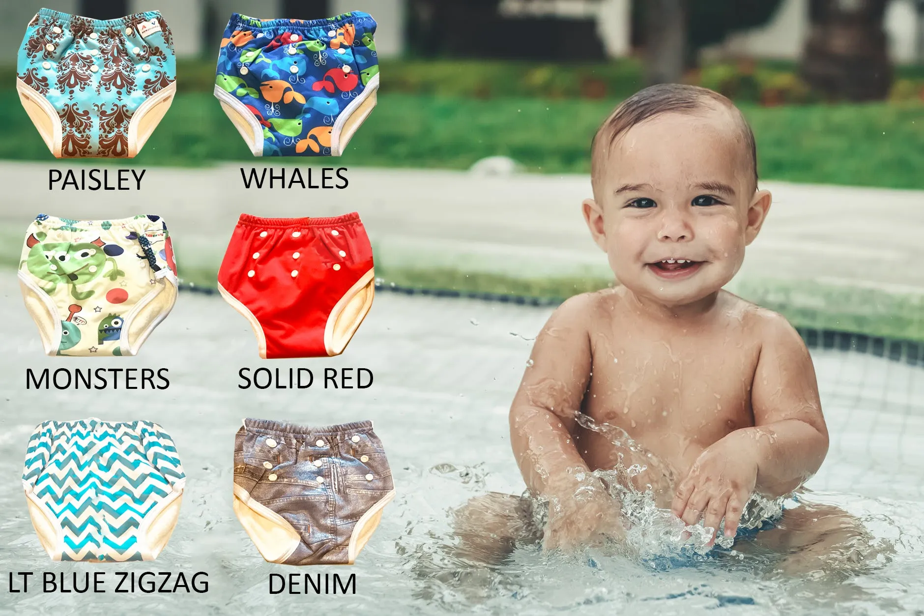 Eco-friendly Adjustable Training Cloth/Swim Waterproof Diapers