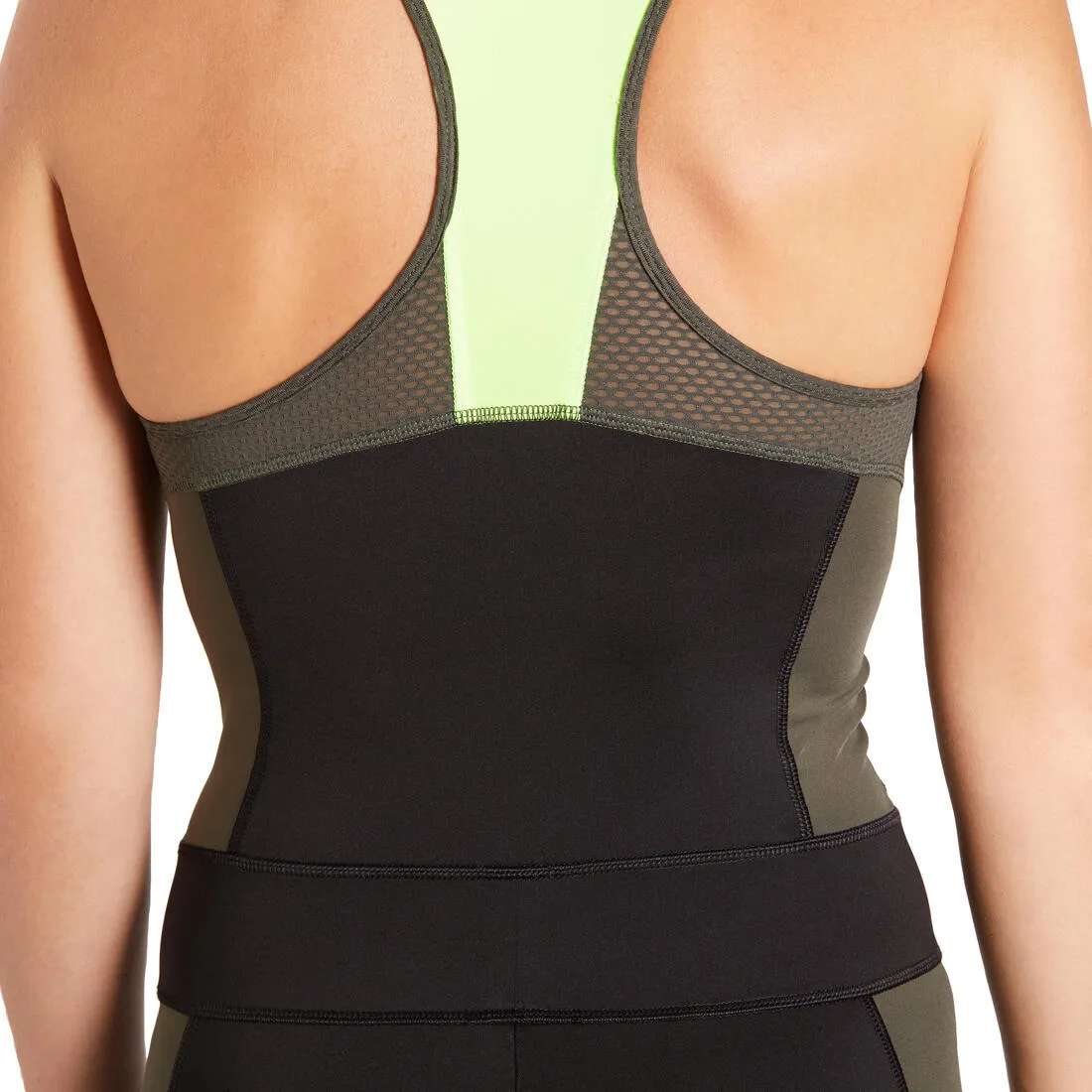 Energy Xtrem Women's Cardio Fitness Jumpsuit - Black/Khaki