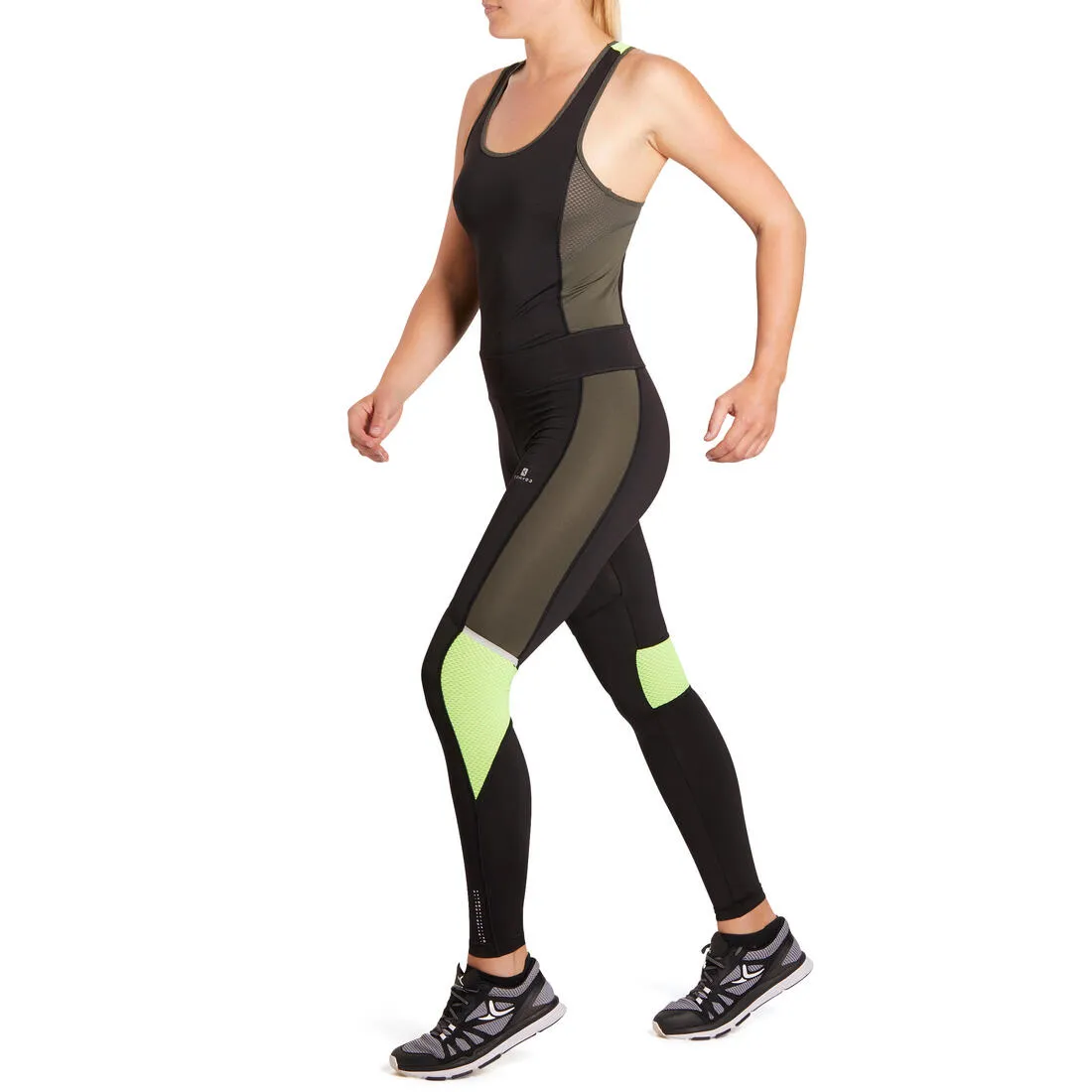 Energy Xtrem Women's Cardio Fitness Jumpsuit - Black/Khaki
