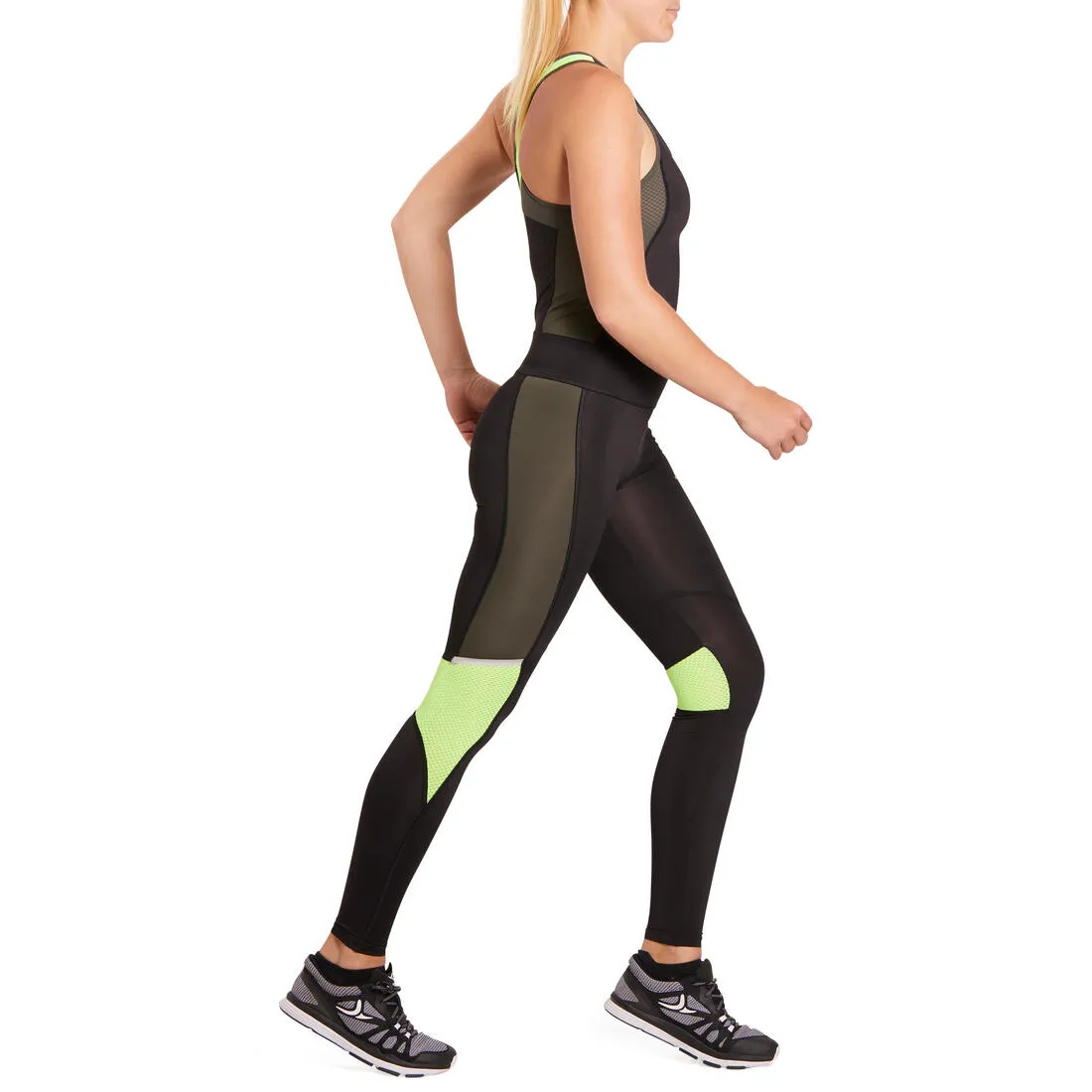 Energy Xtrem Women's Cardio Fitness Jumpsuit - Black/Khaki
